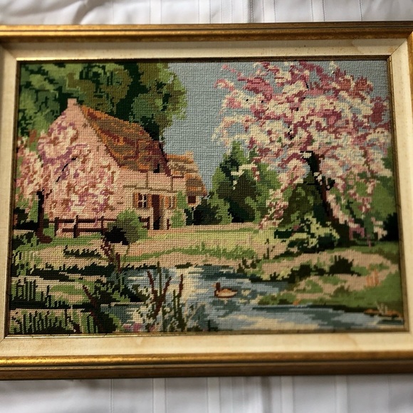 Framed Landscape Tapestry Art with Gold Frame - Picture 4 of 15